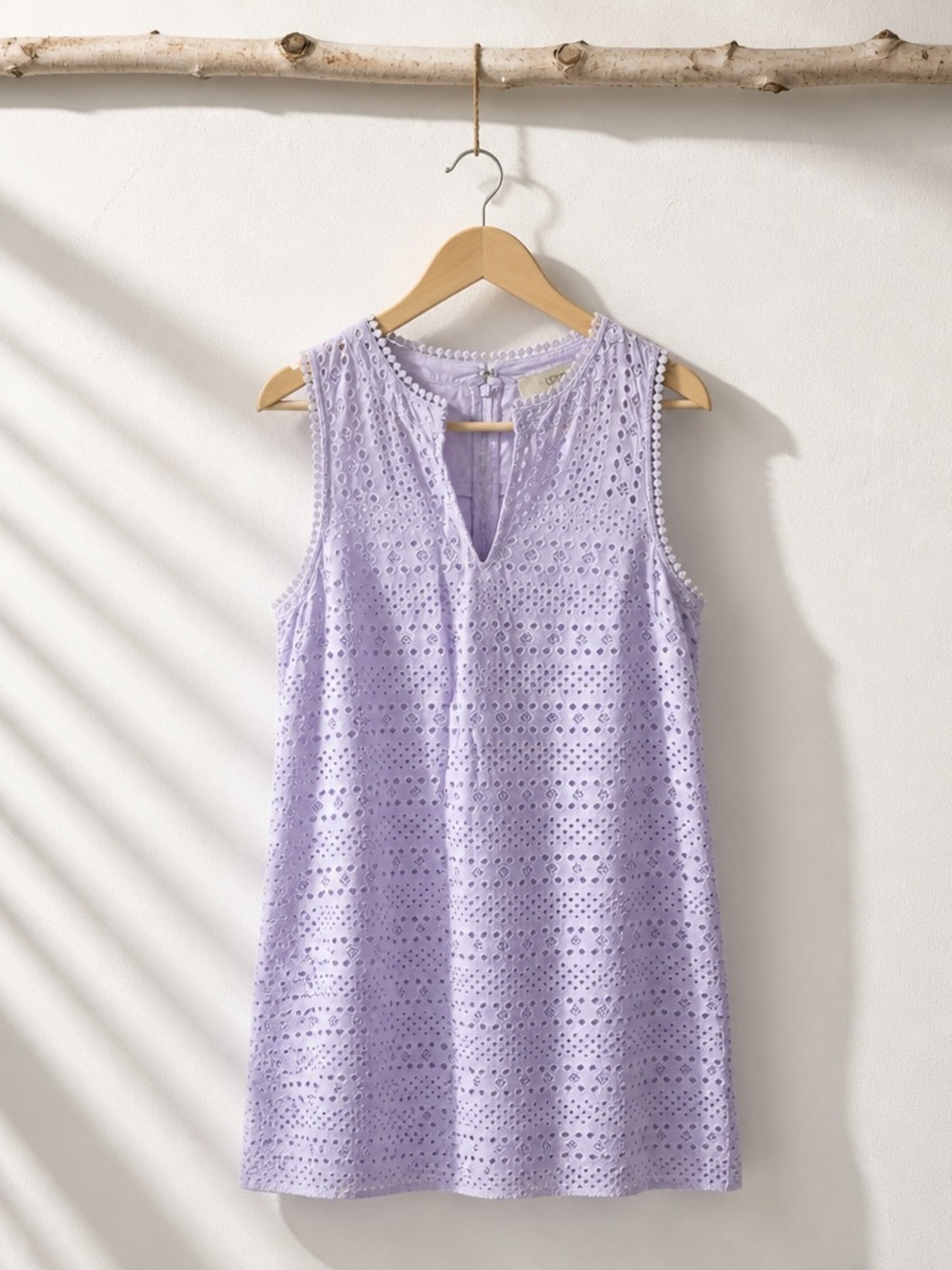 LOFT Lavender Eyelet Mini Dress